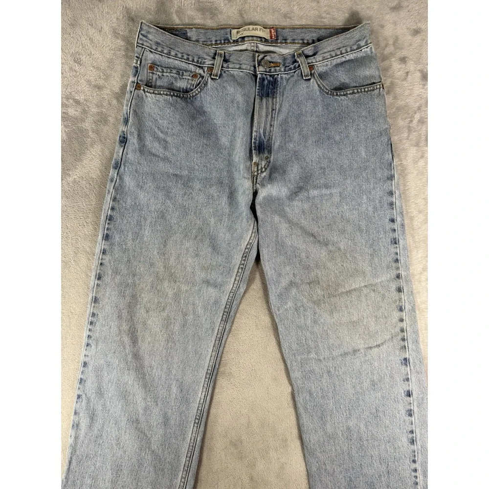 Levis 505 Jeans Mens 36x34 Blue Denim Regular Fit Straight Leg